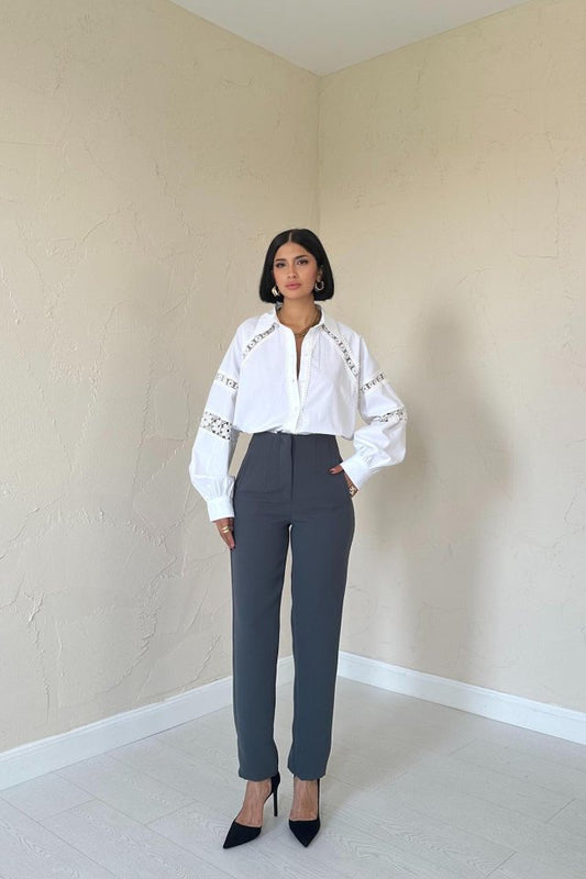 Füme Pensli Ve Dar Paça Pantolon