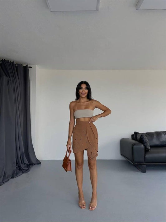 ZIMBA DETAYLI TASARIM ETEK KUYRUK DETAYLI - Kahverengi