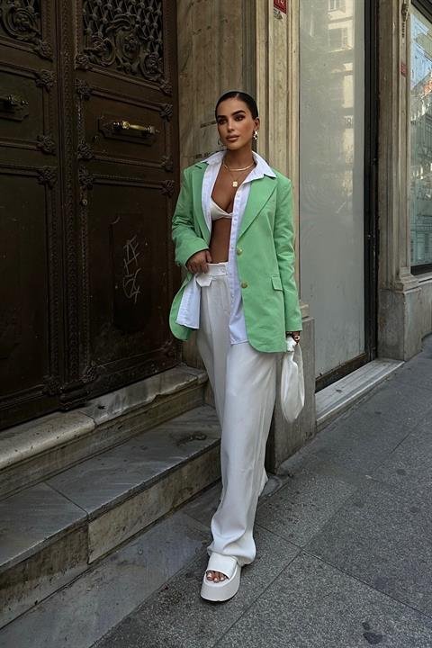 Agnes Blazer Keten Ceket 6105