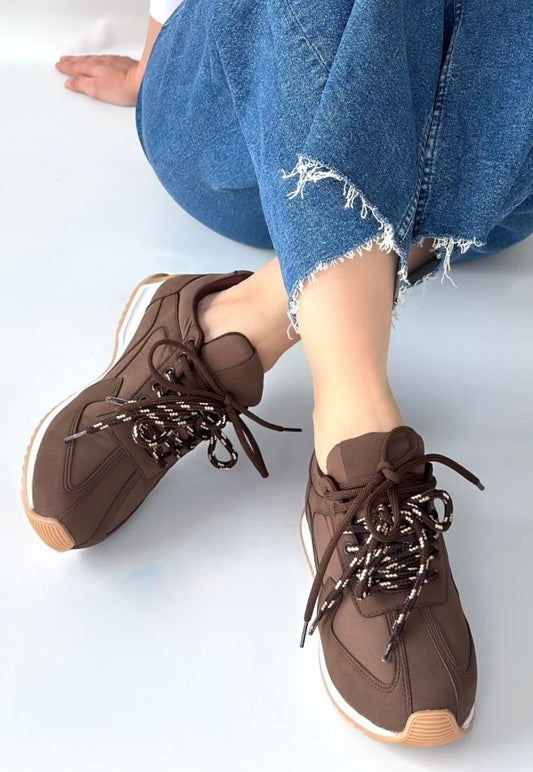 Jeat Kahverengi Nubuk Bağcıklı Spor Ayakkabı