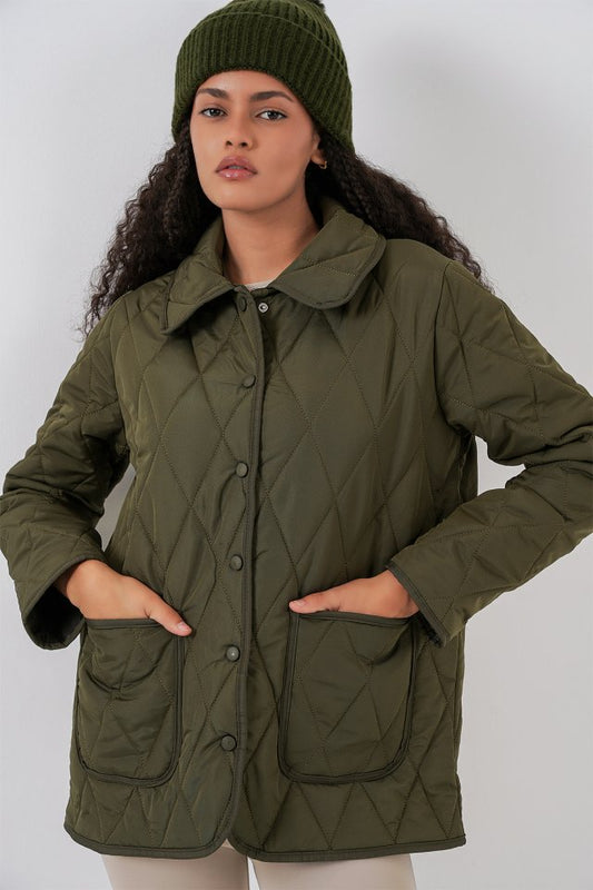 Kapitone Oversize Mont 5226 - Haki