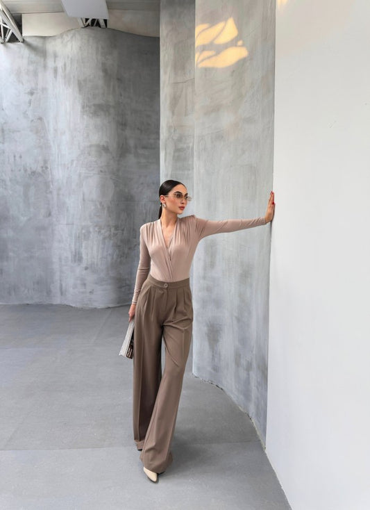 230 Gr Poly Viscose Full Lycra Pi̇leli̇ Palazzo Pantolon