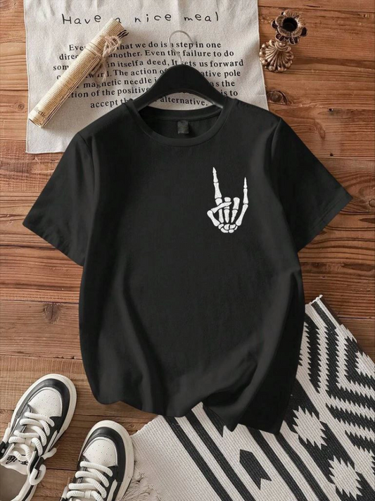 Erkek Baskılı Oversize T-shirt - Siyah