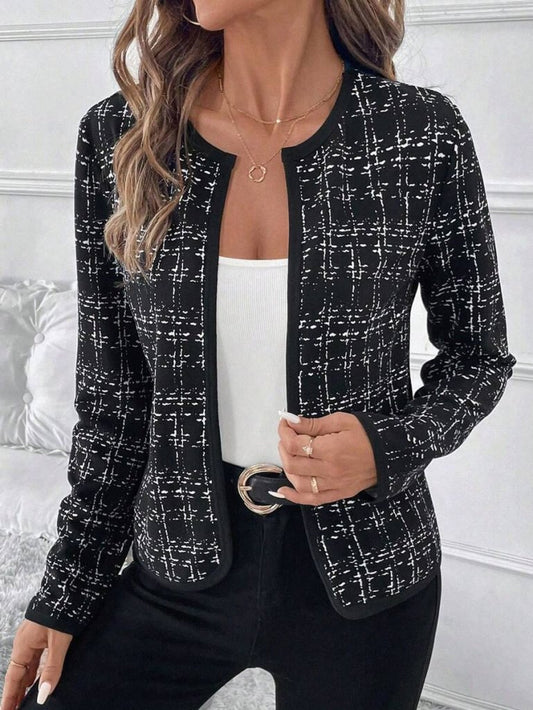 Kadın Uzun Kollu önü Açık şanel Kısa Ceket