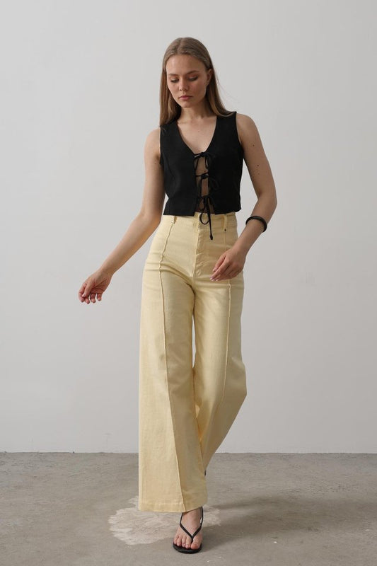 Bağlamalı Yelek - Siyah