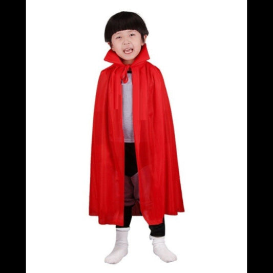 Kırmızı Renk Yakalı Pelerin Çocuk Boy 90 Cm
