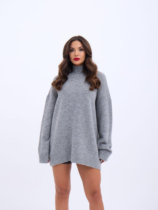 43061 TRİKO YARIM BALIKÇI KAZAK-GRİ