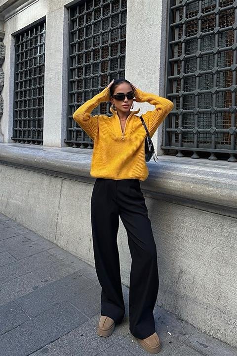 Allen Fermuarlı Triko Kazak 1236-01