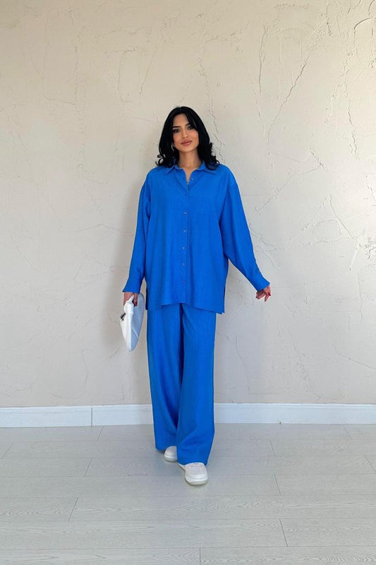 Saks Alice Gömlek Ve Bol Kesim Pantolon Takım