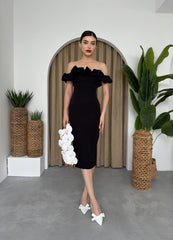 Popi Madonna Yaka Kalem Elbise