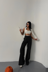 ÇİZGİLİ YANLAR ŞERİT DETAYLI PANTOLON - Lacivert