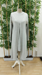 Kadın Askılı Balıkçı Yaka Kısa şardonlu Kaşkorse Elbise Ve Uzun Kollu Ceket Ikili Takım