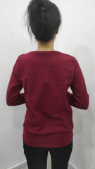 Kadın Uzun Kollu Kruvaze Yaka Kol Ve Etek Ucu Manşet Detay Yumoş Bluz