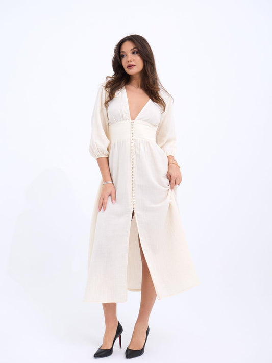 7096 ELBİSE-KREM