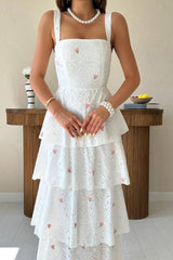 Kırmızı Kat Kat Arkası Bağlamalı Elbise