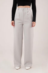 Bol Paça Piliseli Bej Pantolon