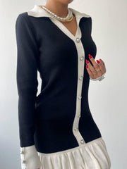 Bochum İnci Düğmeli Mini Elbise