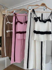 Askılı Bluz Pantolon Triko Takım 10114