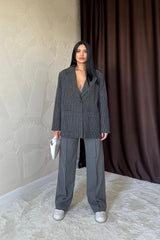 Siyah Bel Büzgülü Pantolon