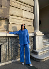 KENDİNDEN DESENLİ KRINKILL GÖMLEK - PANTOLON TK - Orange