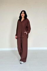 Saks Alice Gömlek Ve Bol Kesim Pantolon Takım