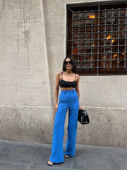 PANTOLON KAPALI CEP DETAYLI SALAŞ PANTOLON - Mavi