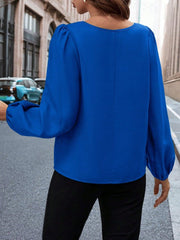 Kadın Uzun Kollu Damla Detaylı Ithal Krep Bluz