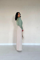 Füme Pileli Comfort Pantolon