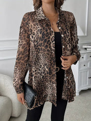 Kadın Uzun Kollu Yakalı önden Düğmeli şifon Gömlek