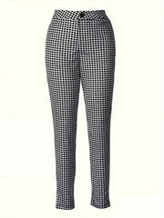 Kadın Yüksek Bel Desenli Dalgıç Pantolon