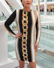 Kadın Uzun Kollu Bisiklet Yaka Scuba Midi Boy Elbise