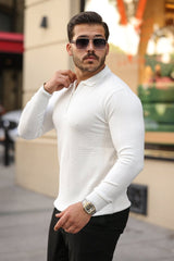 Erkek Pirinç Desenli Uzun Kollu Yakalı Triko