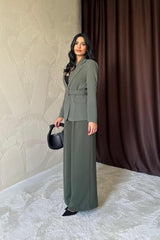 Füme Pileli Comfort Pantolon