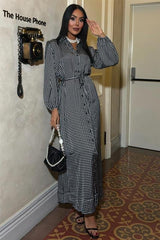 Ethereel Desenli Saten Elbise 2638-8