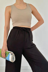 Fuşya Keten Pantolon