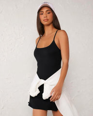 Kadın Ip Askılı Yuvarlak Yaka Kaşkorse Elbise