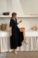 Bebe Mavi Müslin Uzun Elbise