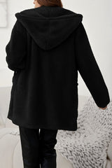 Kadın Uzun Kollu Kapşonlu önden Fermuarlı Cepli Welsoft Ceket
