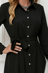 Kadın Uzun Kollu ön Kısım Kısım Arka Kısım Uzun Trikoton Gömlek Elbise