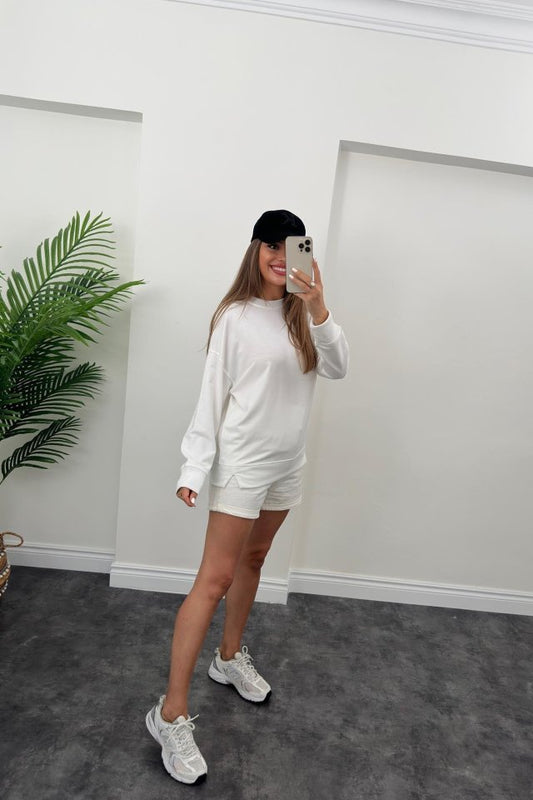 Kadın Uzun Kollu Bisiklet Yaka Sala Sweat