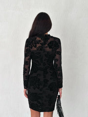 Kadin Dantel Detay Mini Kalem Elbise