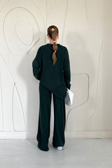 Vizon Klasik Fitilli Kazak Ve Pantolon Takım