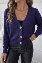 Düğme Detay Triko Bluz