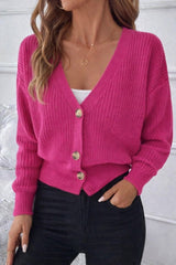 Düğme Detay Triko Bluz