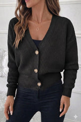 Düğme Detay Triko Bluz