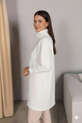 Kadın Uzun Kollu Balıkçı Yaka Scuba Tunik