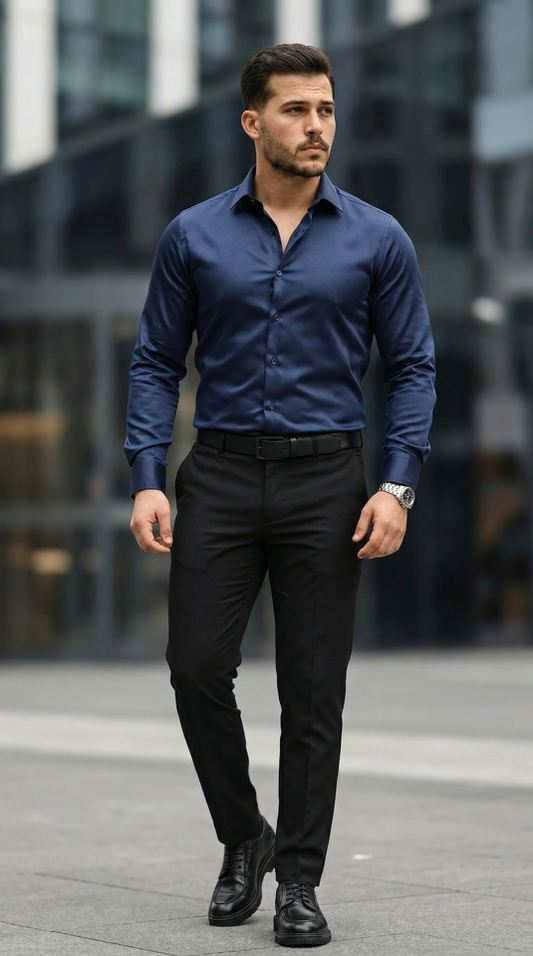 Erkek Saten Klasik Gömlek