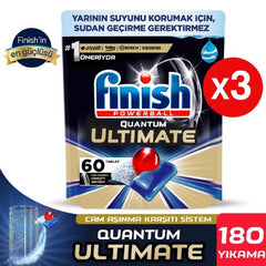 Finish Quantum Ultimate 180 Kapsül Bulaşık Makinesi Deterjanı Tableti (60X3)