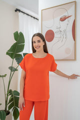 Oranj T-Shirt Ve Pantolon Takım