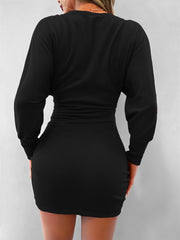 Kadın Uzun Kollu Omuzlar Açık Detay Triko Elbise
